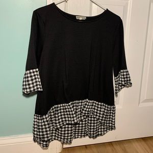 black and gingham long sleeve